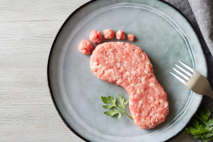 foot-shaped meat on plate